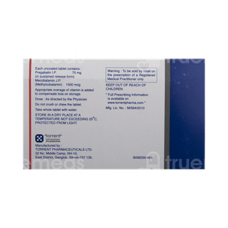 Pregalin X Sr 75 Mg/1500Mcg Tablet Sr 10